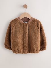 Brown Sausage Dog Borg Fleece Bomber Jacket (3mths-8yrs) - Image 9 of 11