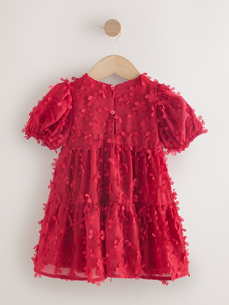 open lace back dress Red 3D Flower Bodice Mini Dress – FARM Rio main image 1