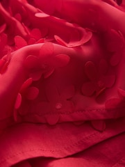 Red Short Sleeve 3D Flowers Dress (3mths-8yrs) - Image 7 of 8