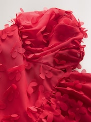 Red Short Sleeve 3D Flowers Dress (3mths-8yrs) - Image 8 of 8