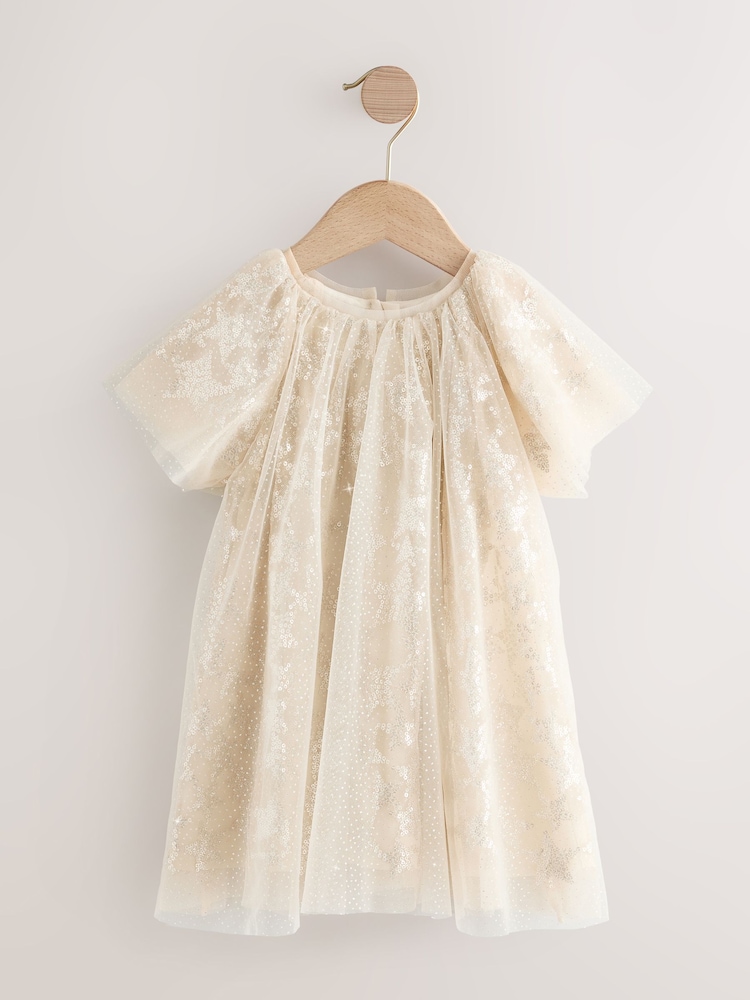 Buy Silver Star Sequin Mesh Party Dress (12mths-8yrs) from Next USA Buy Silver Star Sequin Mesh Party Dress (12mths-8yrs) from Next USA