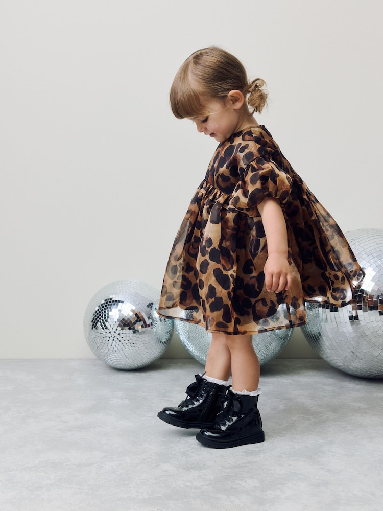 Animal Print Frill Party Dress (3mths-8yrs) - Image 2 of 8 Animal Print Frill Party Dress (3mths-8yrs) - Image 2 of 8