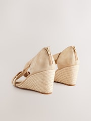 Gold Forever Comfort® Premium Leather With Motionflex Soft Twist Espadrille Wedges - Image 3 of 5