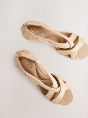 Gold Forever Comfort® Premium Leather With Motionflex Soft Twist Espadrille Wedges - Image 4 of 5