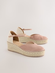 Pink Standard/Wide Fit Forever Comfort® Closed Toe Platform Espadrille Wedges - Image 3 of 7