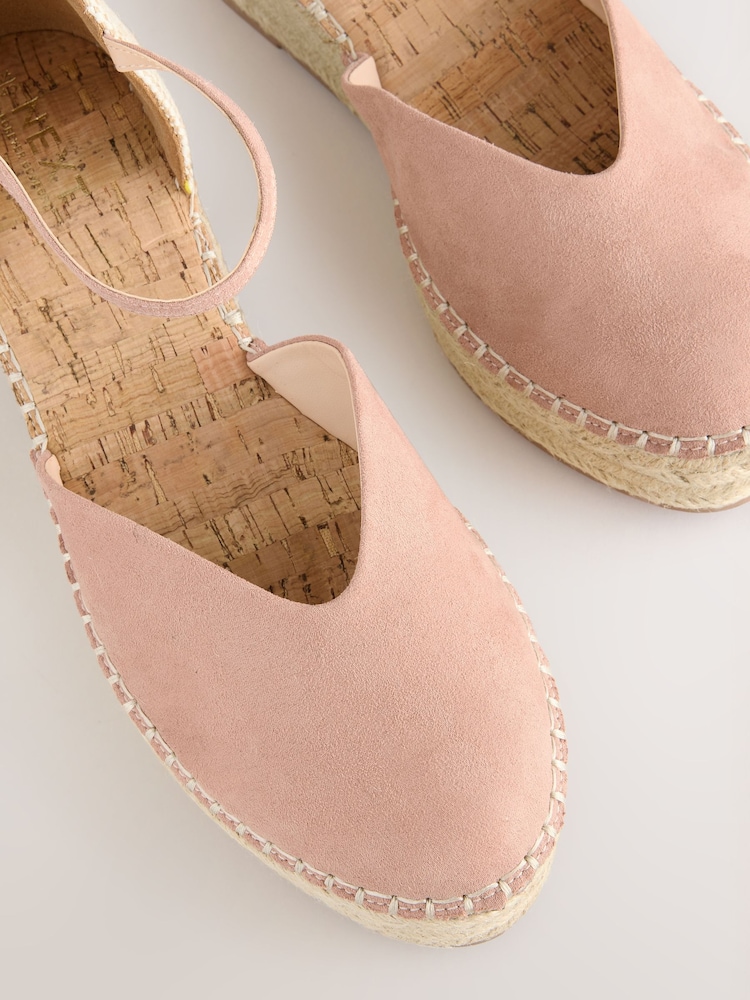 Pink Standard/Wide Fit Forever Comfort® Closed Toe Platform Espadrille Wedges - Image 5 of 7