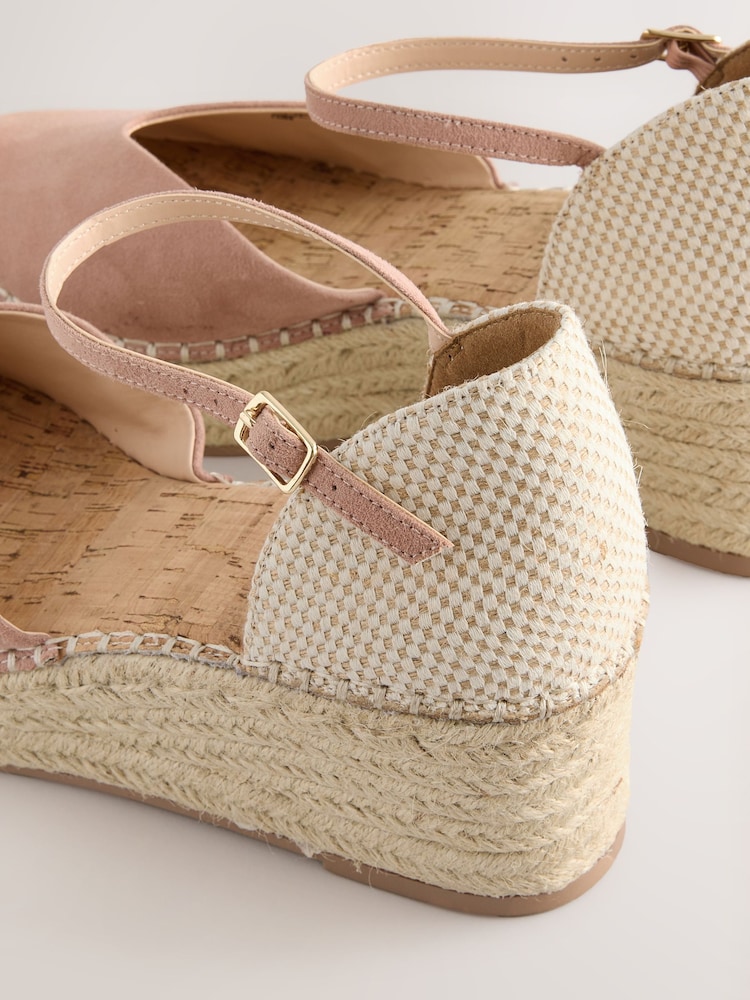 Pink Standard/Wide Fit Forever Comfort® Closed Toe Platform Espadrille Wedges - Image 7 of 7