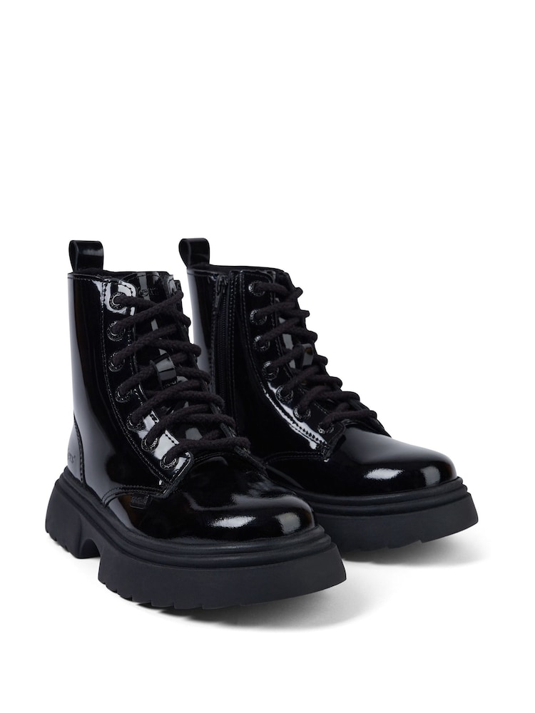 Kickers Black Kenzi Patent Boots - Image 1 of 4