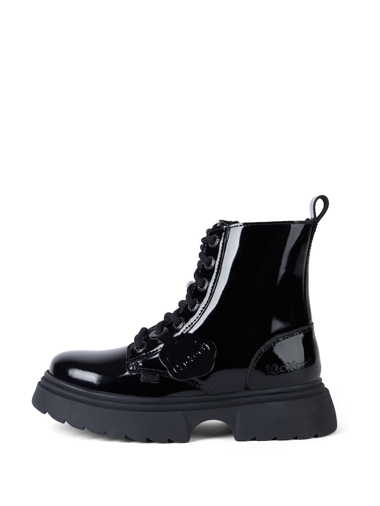 Kickers Black Kenzi Patent Boots - Image 2 of 4