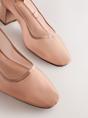 Blush Nude Forever Comfort® Square Toe Mesh Low Block Courts - Image 3 of 5