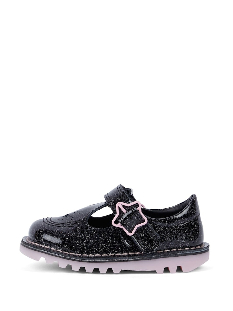 Kickers Black T-Bar Galactic Shoes - Image 2 of 4