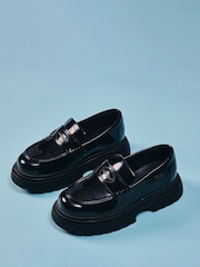 Kickers Black Kenzi Patent Leather Loafers - Image 8 of 9
