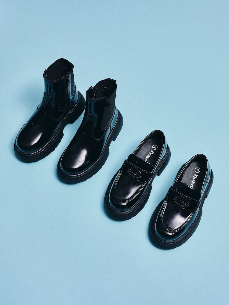 Kickers Black Kenzi Patent Leather Loafers - Image 9 of 9
