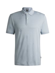 BOSS Blue Mercerised Cotton Polo Shirt - Image 1 of 1