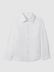 Reiss White Remote 9-13 yrs Slim-Fit Cotton Shirt - Image 2 of 4
