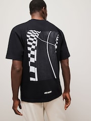 HUGO Black Racing Print Cotton Jersey Sweat Top - Image 1 of 5