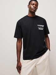 HUGO Black Racing Print Cotton Jersey Sweat Top - Image 2 of 5