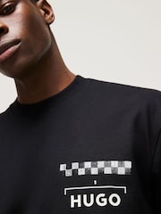 HUGO Black Racing Print Cotton Jersey Sweat Top - Image 4 of 5