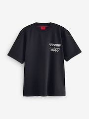 HUGO Black Racing Print Cotton Jersey Sweat Top - Image 5 of 5