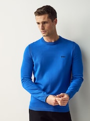 BOSS Blue Logo Cotton Blend Jumper - Image 1 of 4