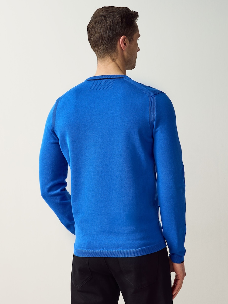 BOSS Blue Logo Cotton Blend Jumper - Image 2 of 4 BOSS Blue Logo Cotton Blend Jumper - Image 2 of 4