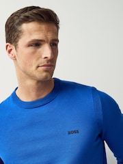 BOSS Blue Logo Cotton Blend Jumper - Image 3 of 4