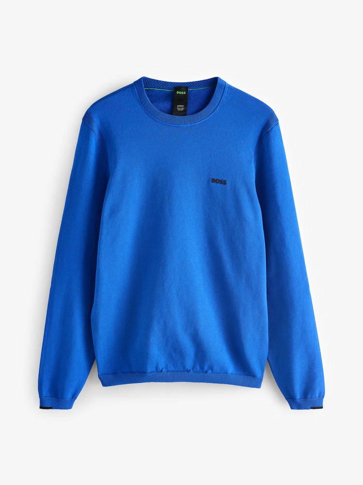 BOSS Blue Logo Cotton Blend Jumper - Image 4 of 4