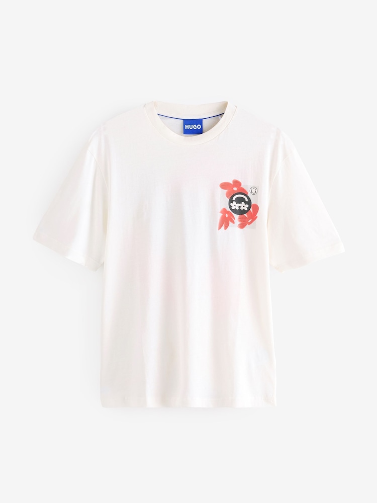 HUGO Logo Print Cotton Jersey T-Shirt - Image 1 of 2