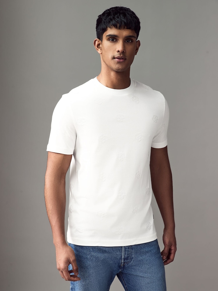 BOSS White Mercerised T-Shirt - Image 1 of 4