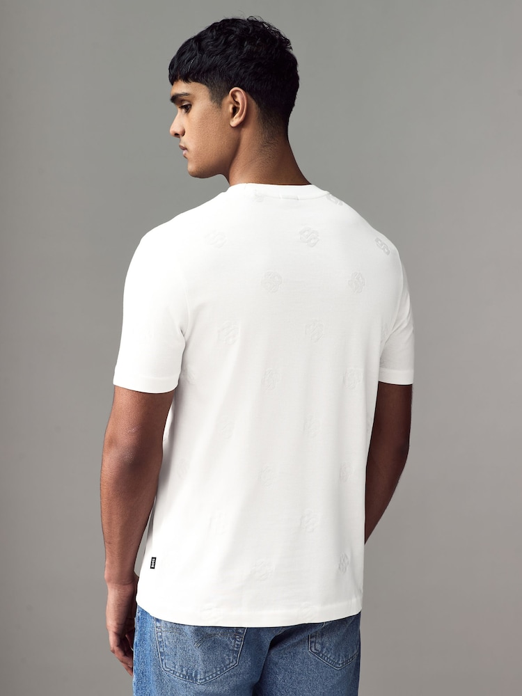 BOSS White Mercerised T-Shirt - Image 2 of 4