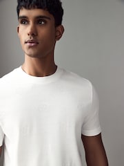BOSS White Mercerised T-Shirt - Image 3 of 4