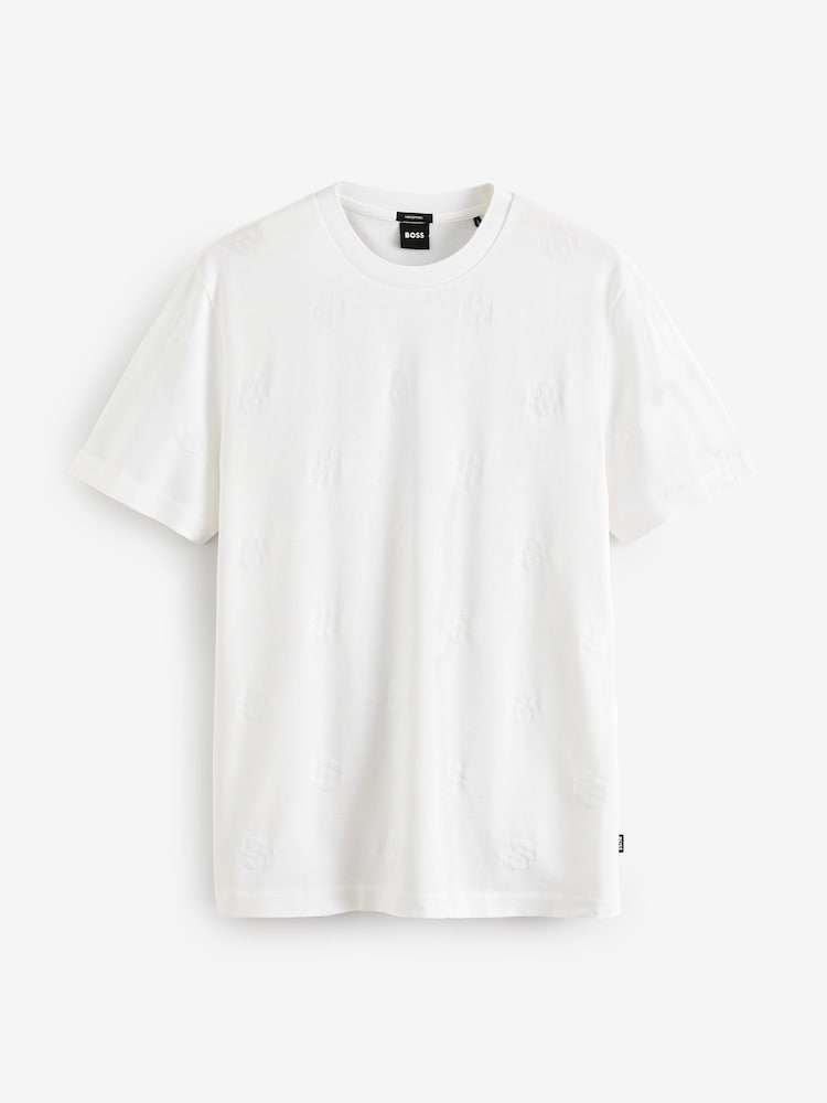 BOSS White Mercerised T-Shirt - Image 4 of 4