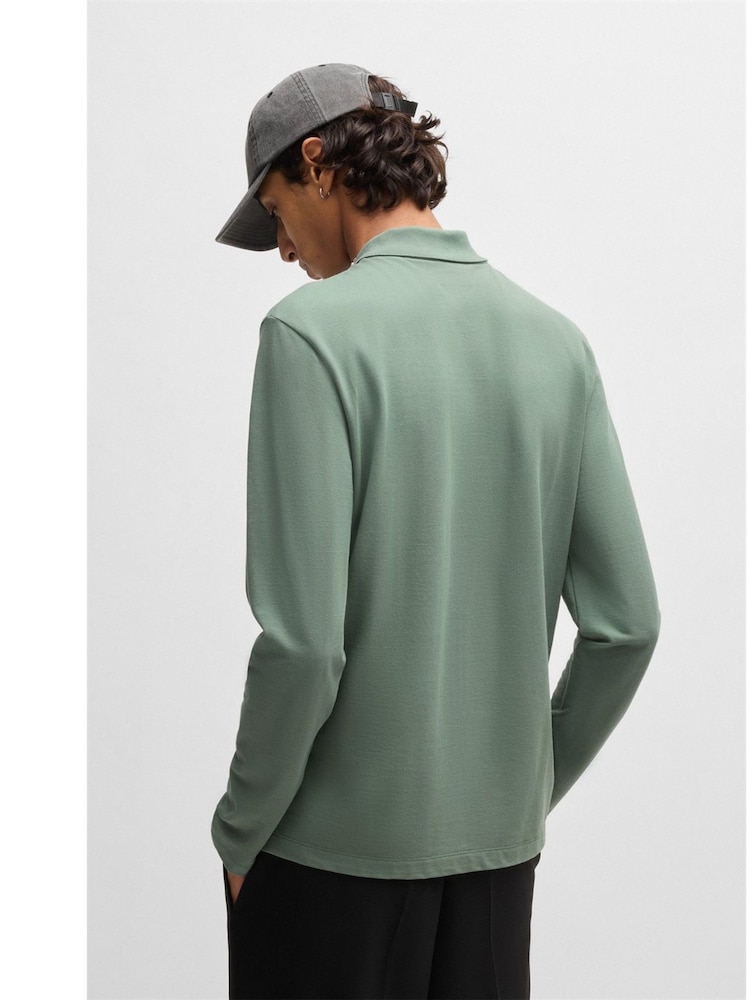 HUGO Green Logo Detail 100% Cotton Piqué Polo Shirt - Image 2 of 5