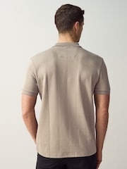 BOSS Beige Paddy 100% Cotton Polo Shirt With Drop Needle Stitching - Image 2 of 4