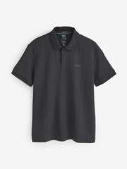 BOSS Black Paddy Hexagonal Quilting Drop Needle 100% Cotton Polo Shirt - Image 4 of 4