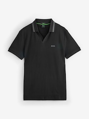 BOSS Black Palle Tape Rib 100% Cotton Polo Shirt - Image 1 of 1