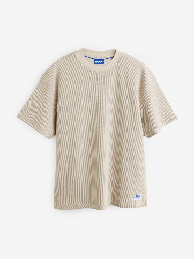 HUGO Waffle Structure Cotton Blend T-Shirt - Imagen 1 de 1