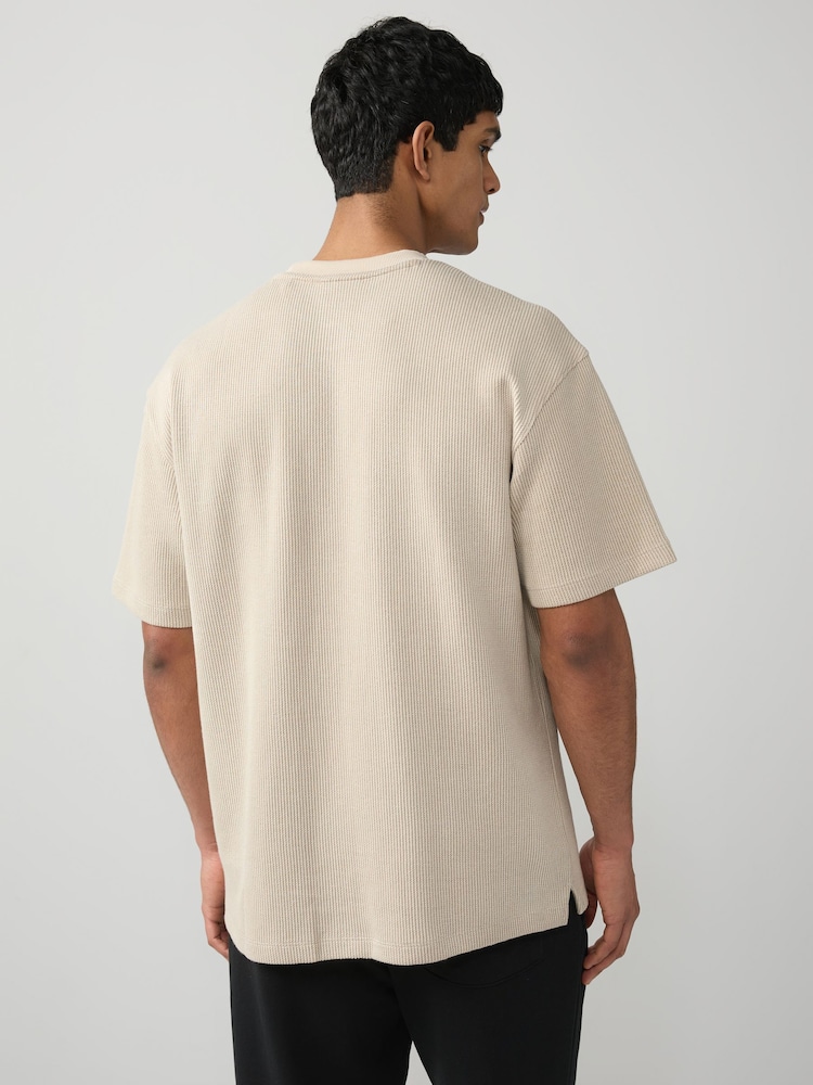 HUGO Waffle Structure Cotton Blend T-Shirt - Imagen 2 de 7