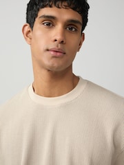 HUGO Waffle Structure Cotton Blend T-Shirt - Imagen 4 de 7