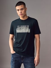 BOSS Blue Seasonal Graphic Print Crew Neck T-Shirt - Image 1 of 4