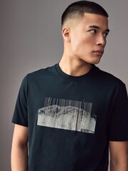 BOSS Blue Seasonal Graphic Print Crew Neck T-Shirt - Image 3 of 4