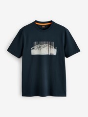 BOSS Blue Seasonal Graphic Print Crew Neck T-Shirt - Image 4 of 4
