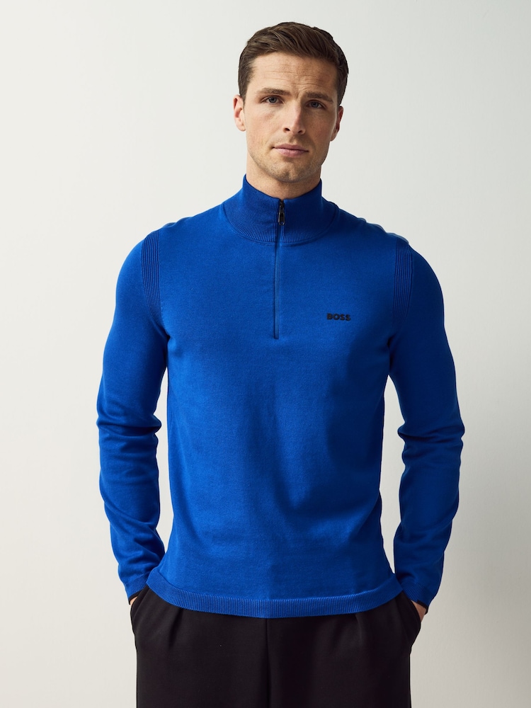 BOSS Blue Logo Cotton Blend Jumper - Image 1 of 4