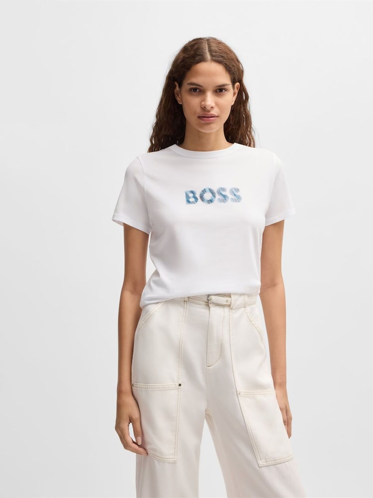 BOSS Seasonal Logo Cotton-Jersey T-Shirt - Imagen 1 de 4