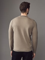 BOSS Brown Logo Cotton Blend Jumper - Image 2 of 4