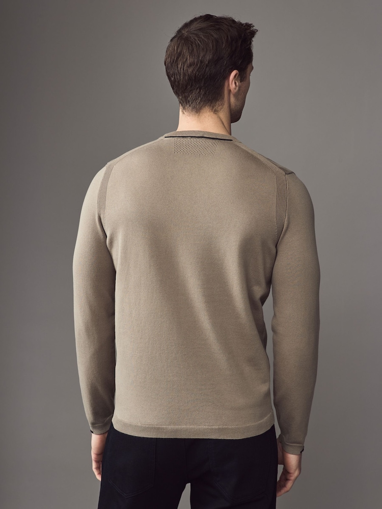 BOSS Brown Logo Cotton Blend Jumper - Image 2 of 4