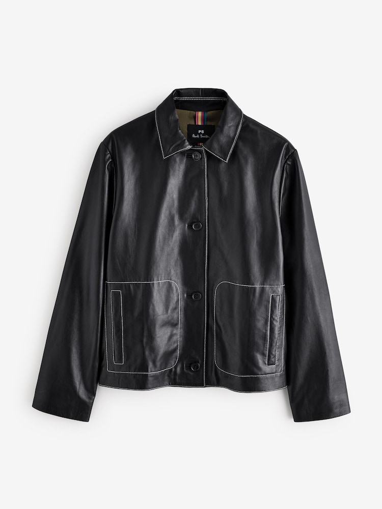 PS Paul Smith Leather Black Jacket - Image 7 of 7