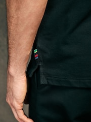 PS Paul Smith Zebra Print Logo Black Polo Shirt - Image 6 of 7