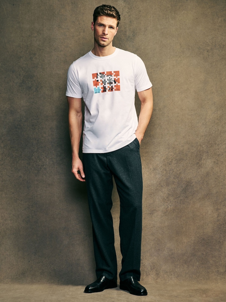 PS Paul Smith Jigsaw Design Graphic White T-Shrit - Image 2 of 5