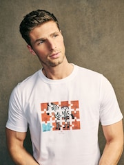 PS Paul Smith Jigsaw Design Graphic White T-Shrit - Image 4 of 5